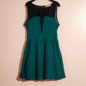 Green black dress